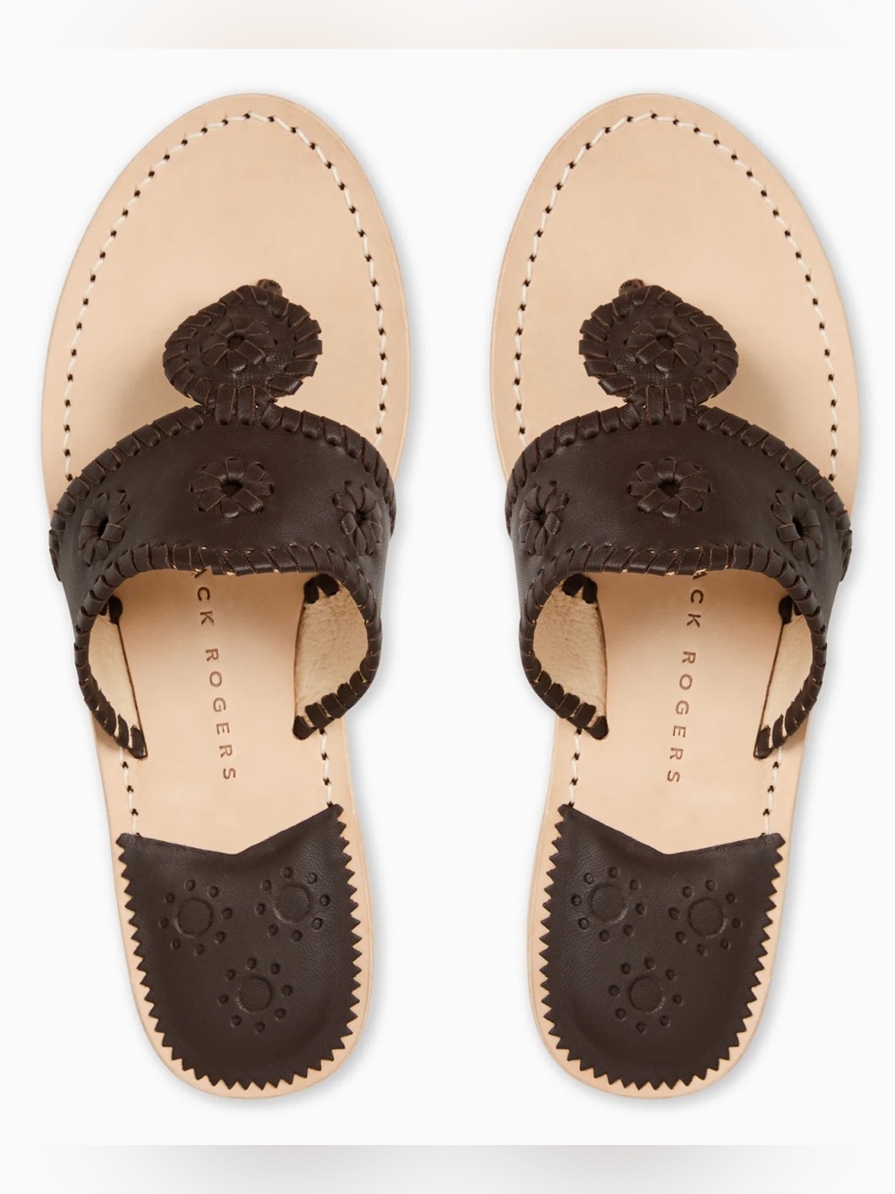 Jack Rogers Original Jacks Thong Sandals in Brown Hot Fudge Size 7.5